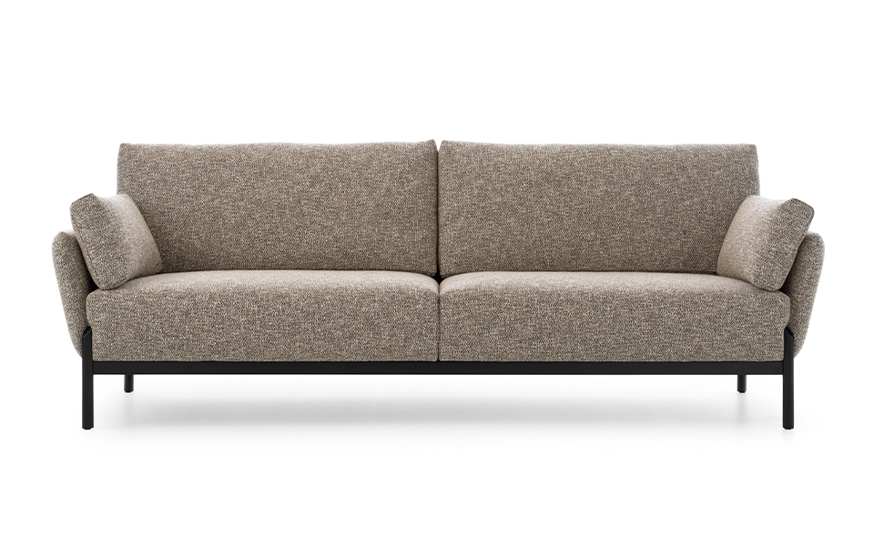 Beiges Designersofa im Fabric-Look